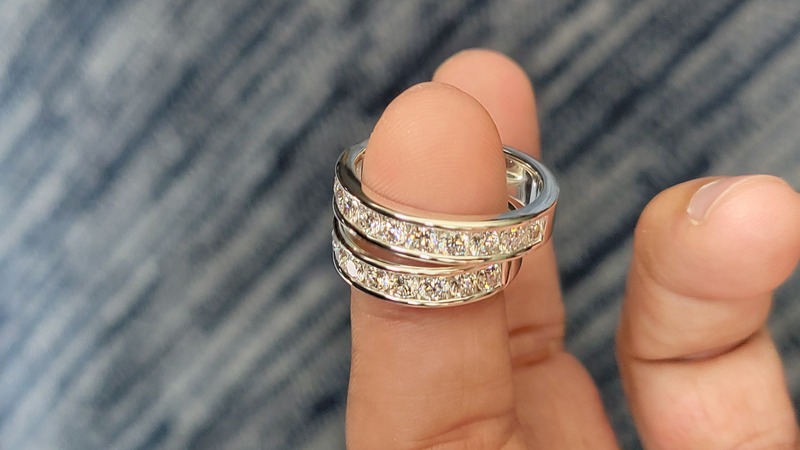 5mm wide half eternity lab diamond band