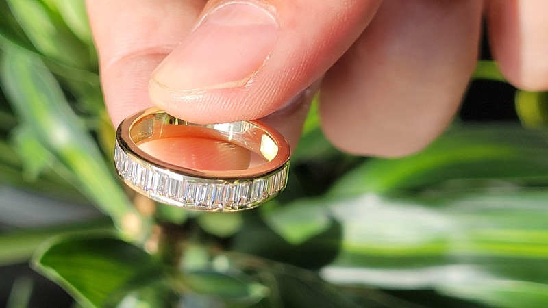 4mm wide Baguette Diamond Eternity Band