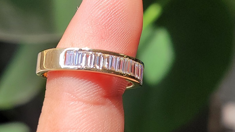 4mm wide Baguette Diamond Eternity Band