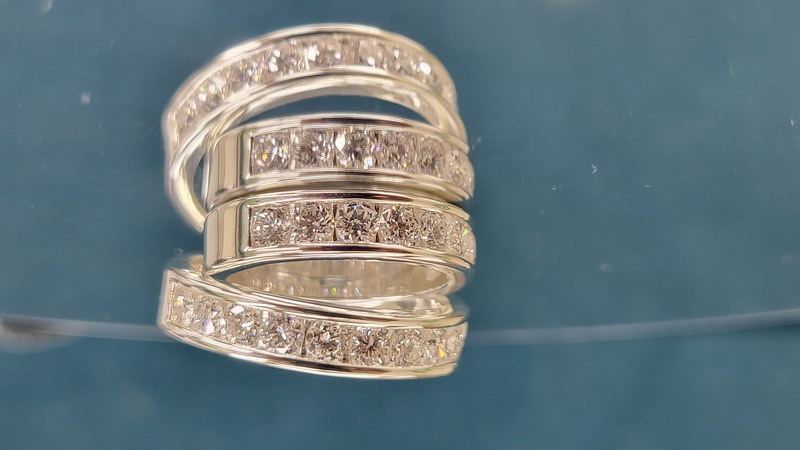 5mm wide half eternity lab diamond band