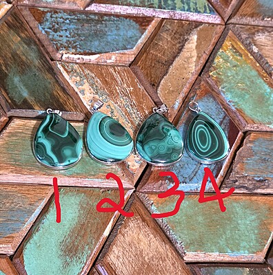 Malachite Tear Drop Pendants