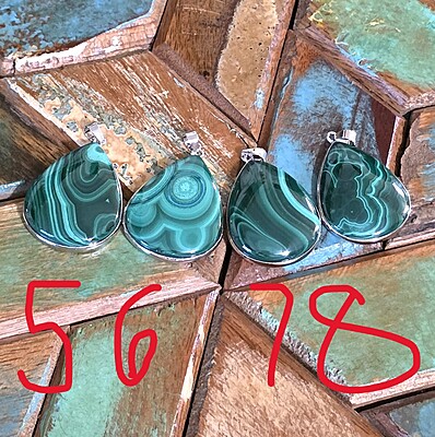 Malachite Tear Drop Pendants