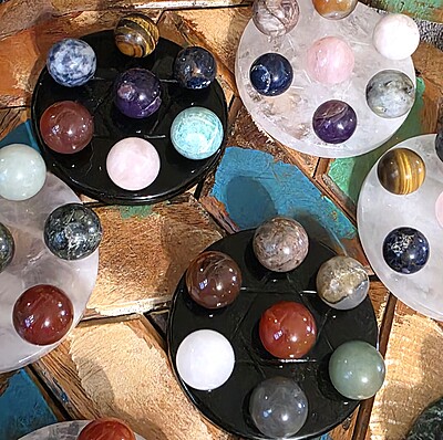 Hexagram Mini Sphere Holder Set with Mixed Minis