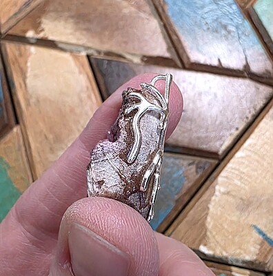 Raw Cobalt-Bearing Calcite Pendant