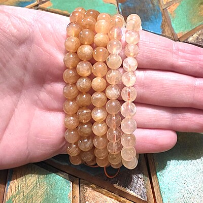 Orange Andesine-Labradorite Bracelets