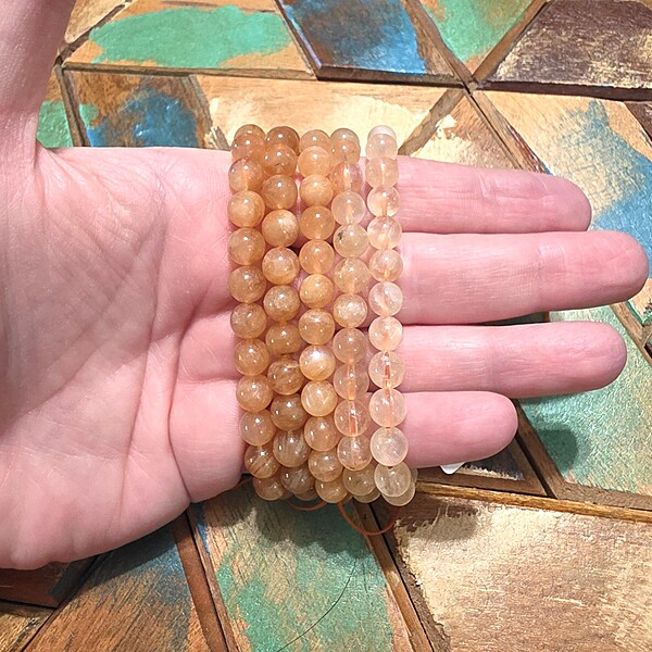 Orange Andesine-Labradorite Bracelets