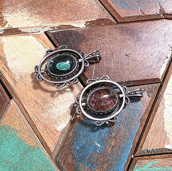 Spinning Oval Gemstone Pendants- 7 Varieties!