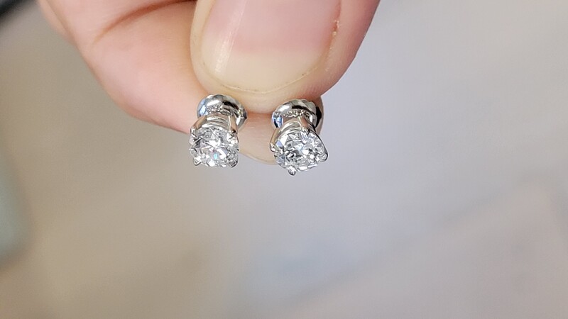 lab diamond studs 1 2 3 4 ct tw