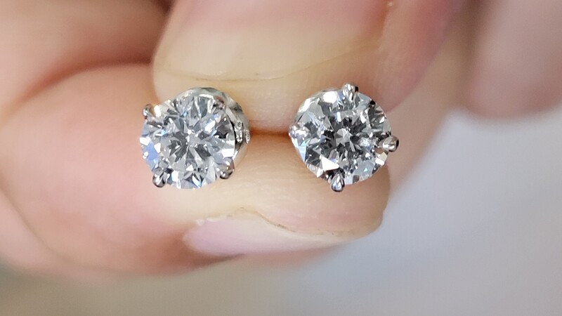 lab diamond studs 1 2 3 4 ct tw