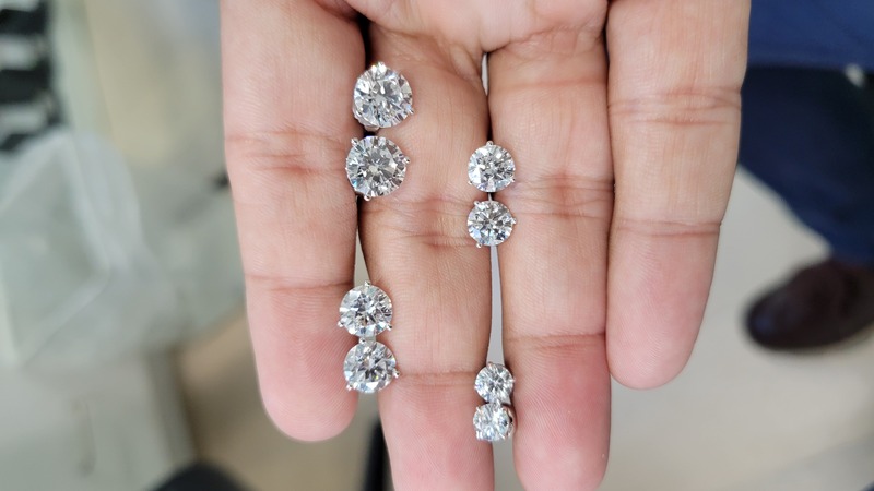 lab diamond studs 1 2 3 4 ct tw