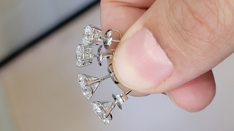lab diamond studs 1 2 3 4 ct tw