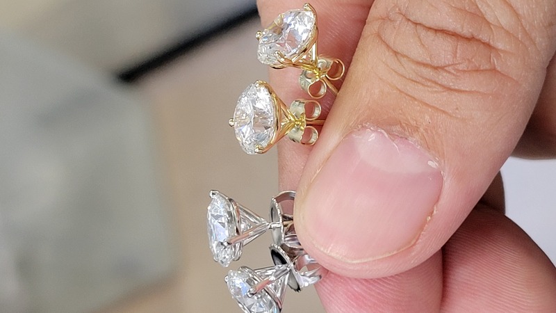 lab diamond studs 1 2 3 4 ct tw