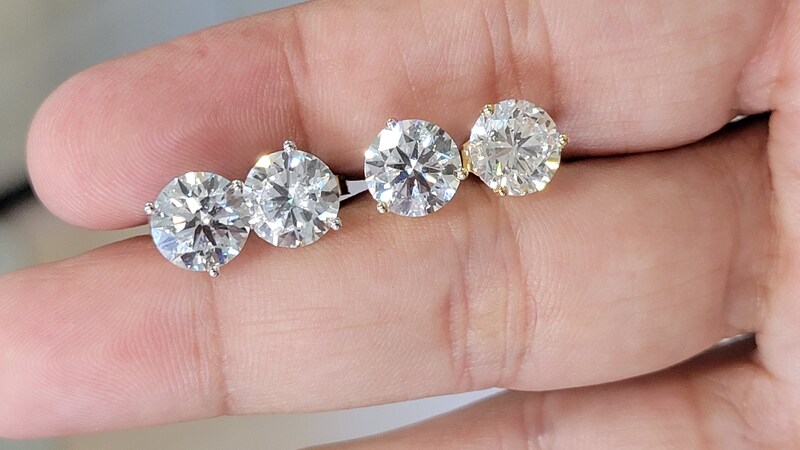 lab diamond studs 1 2 3 4 ct tw