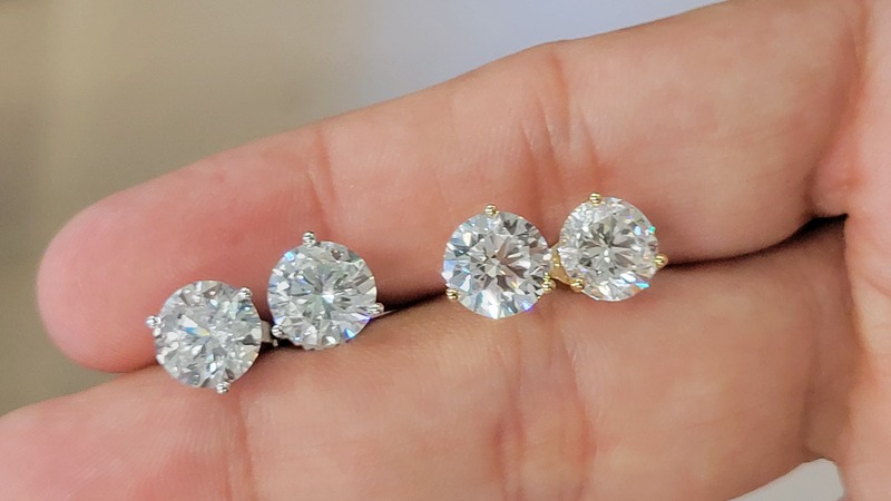lab diamond studs 1 2 3 4 ct tw