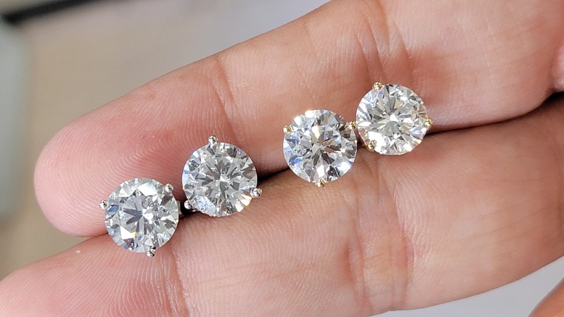 lab diamond studs 1 2 3 4 ct tw