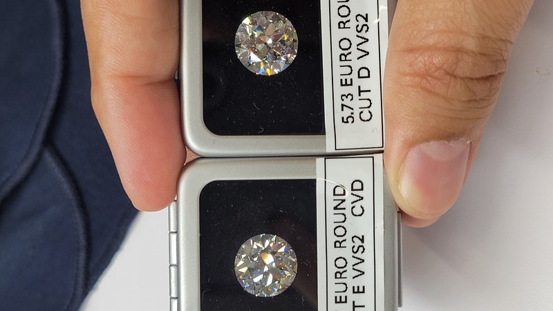 11ct pair of Old Euro cut Lab Diamonds for Earrings