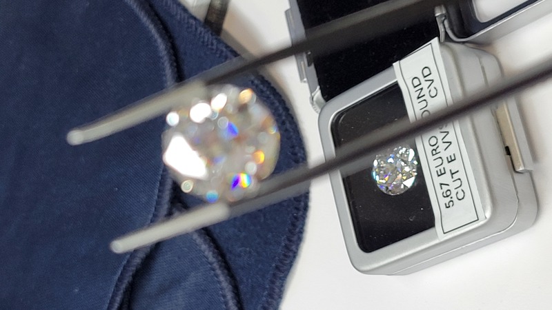 11ct pair of Old Euro cut Lab Diamonds for Earrings