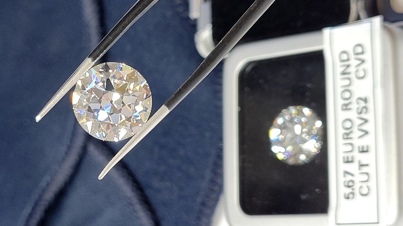 11ct pair of Old Euro cut Lab Diamonds for Earrings