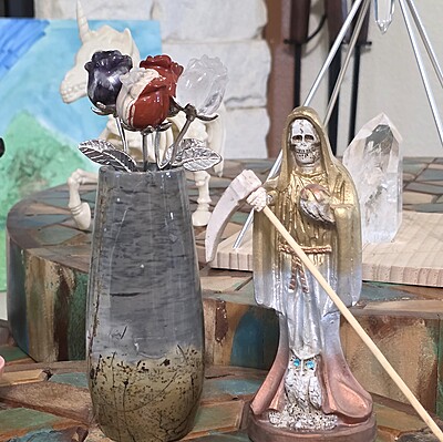 Rose Carvings with Stem