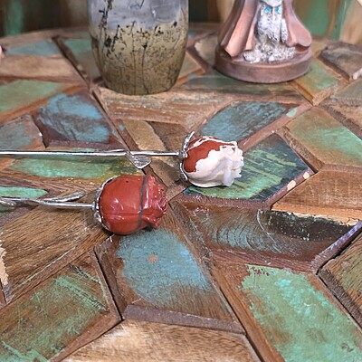 Rose Carvings with Stem