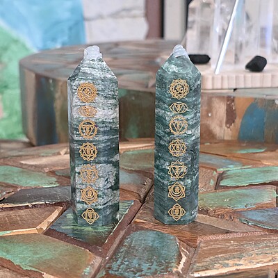 Fuchsite Chakra Towers