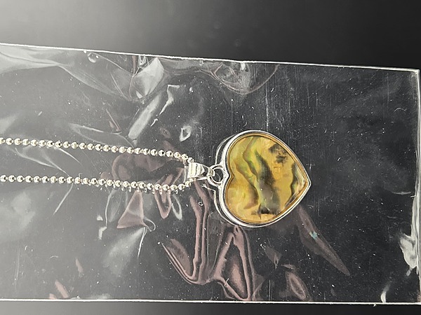 Heart Paua Shell Pendant Necklace