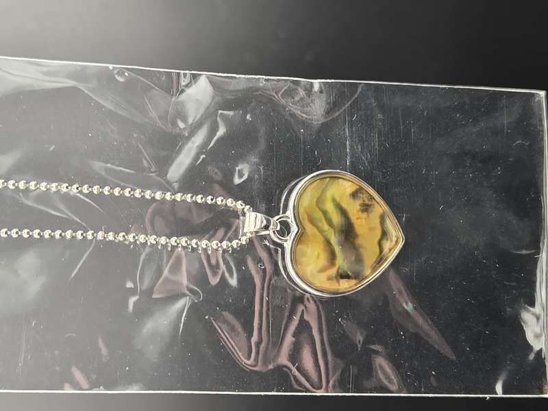Heart Paua Shell Pendant Necklace