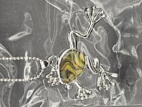 Frog Paua Shell Pendant Necklace