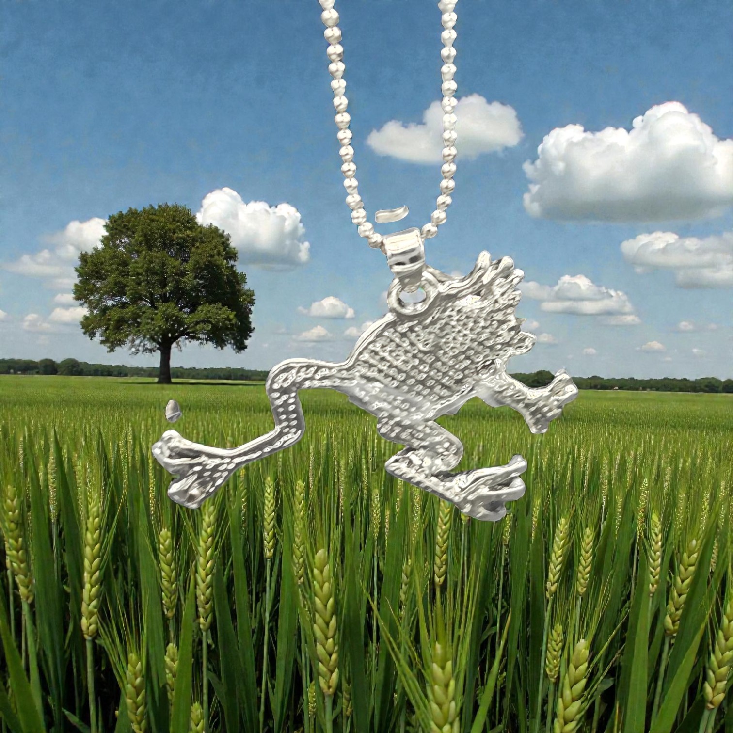 Frog Paua Shell Pendant Necklace