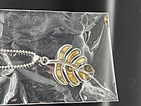 Monstera Leaf Paua Shell Pendant Necklace