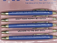 Mama Pen Set, The Realistic Pen Set for Moms (5-Pack, Black Ink)