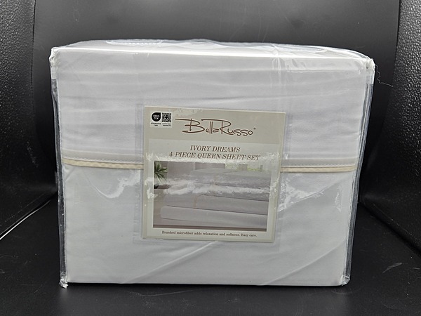 BellaRusso “Ivory Dreams” 4-Piece Queen Sheet Set