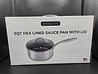 Servappétit 3QT HEX Lined Sauté Pan with Lid, Private Label Exclusive