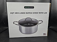 Servappétit 4QT HEX Lined Dutch Oven with Lid, Private Label Exclusive