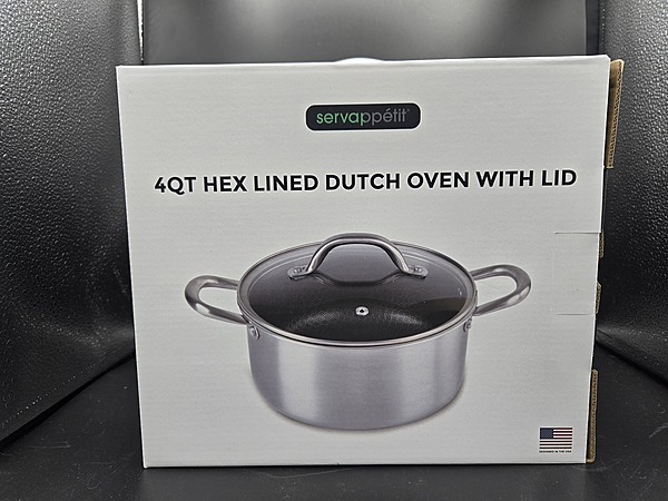 Servappétit 4QT HEX Lined Dutch Oven with Lid, Private Label Exclusive