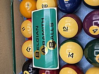 Vintage Belgian Aramith Striped Pool Balls, 2¼" Set