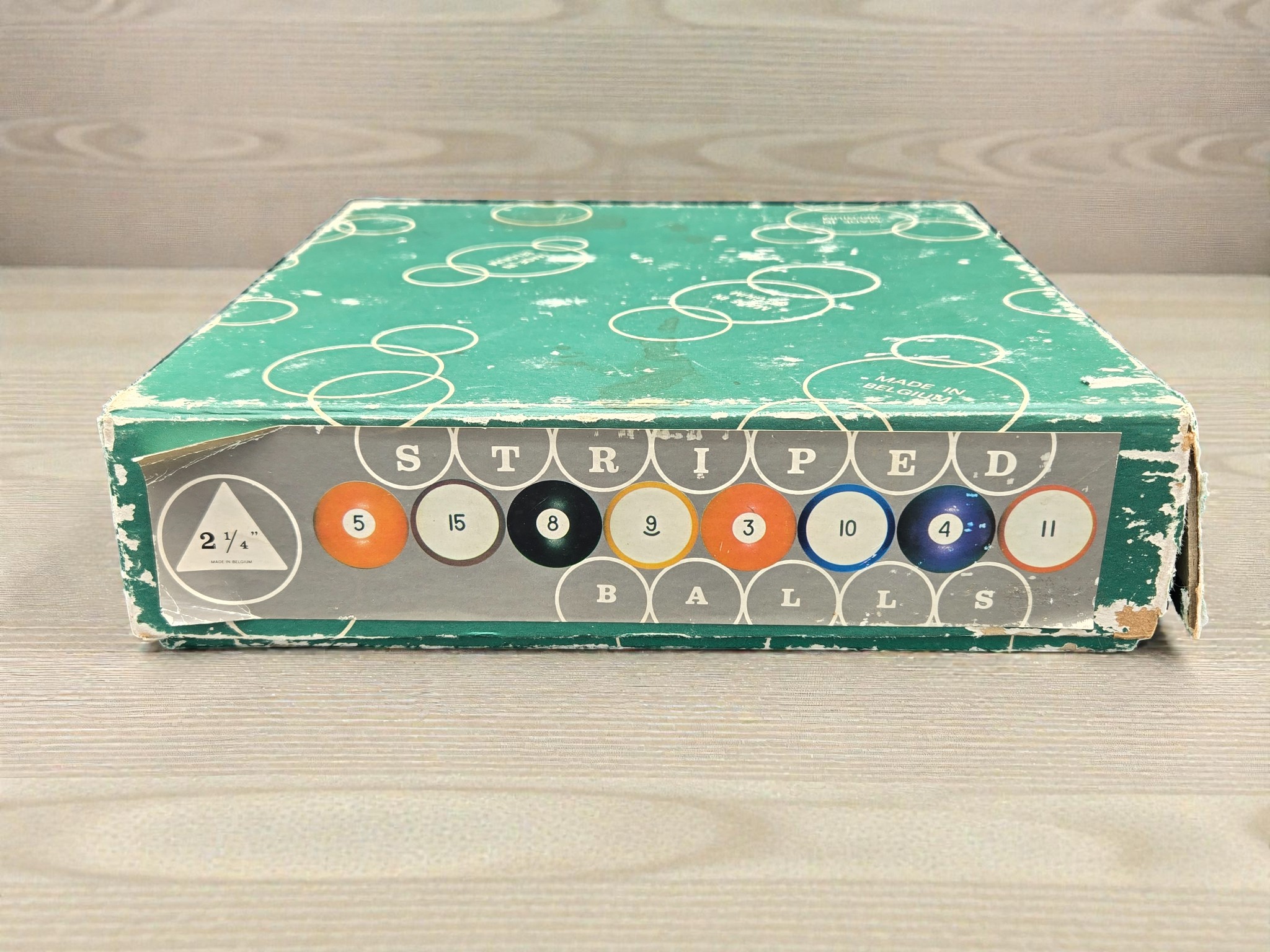 Vintage Belgian Aramith Striped Pool Balls, 2¼" Set