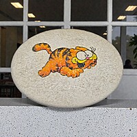Vintage 1980s Garfield Glitter Wall Plaque Set, Handmade Plaster Art