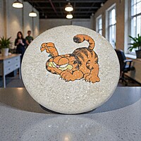 Vintage 1980s Garfield Glitter Wall Plaque Set, Handmade Plaster Art