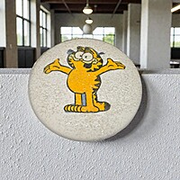 Vintage 1980s Garfield Glitter Wall Plaque Set, Handmade Plaster Art