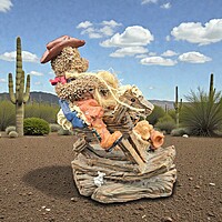 Vintage 1995 Cottage Collectibles “Round ’Em Up” Figurine by GANZ