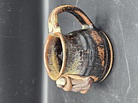 Vintage Handmade Stoneware Ugly Face Mug, 1980s Folk Pottery