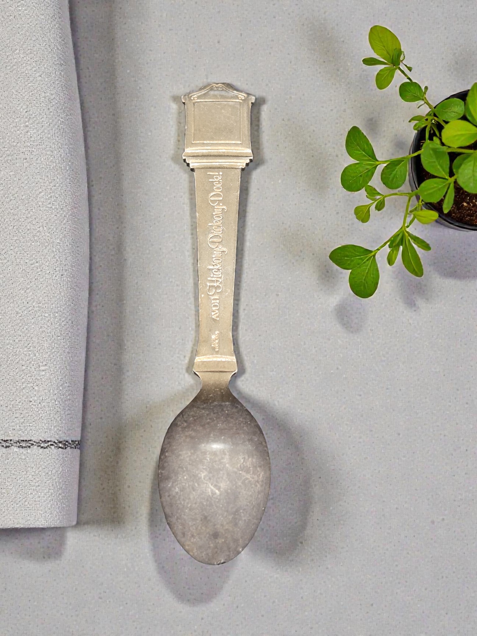 Vintage Hickory Dickory Dock Collectible Spoon, Clock Handle Design (5 ⅛ in.)