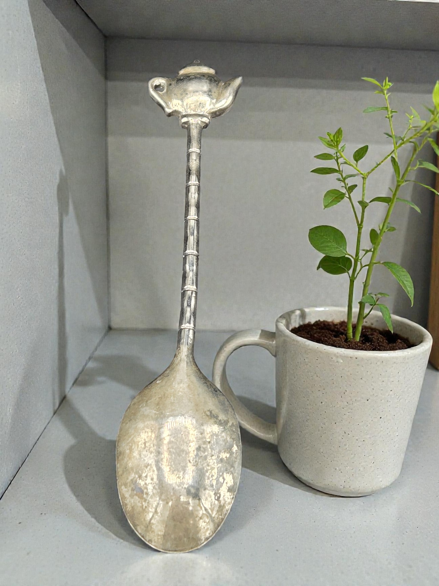 Vintage Teapot Spoon, Miniature Tea Theme Collectible