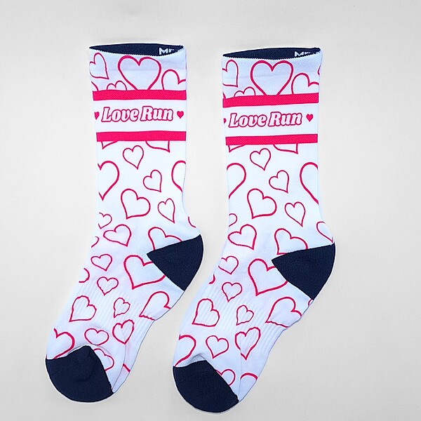 White Love Run Socks