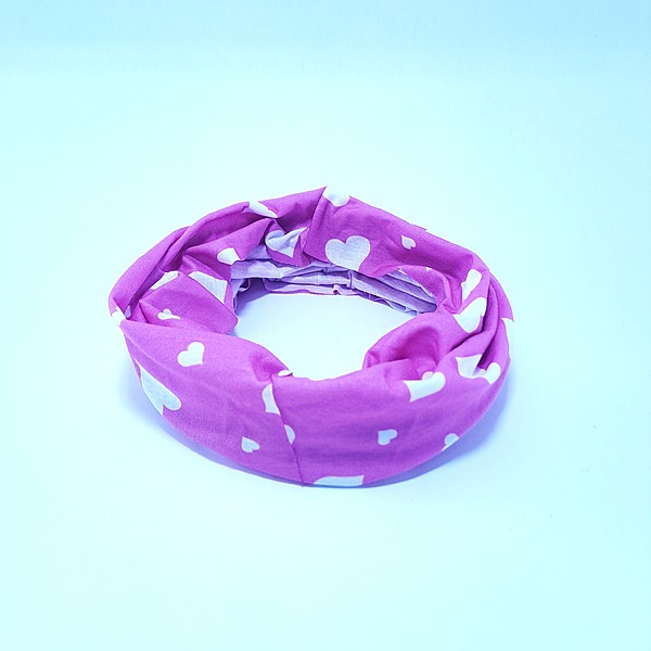 Pink Buff with White Hearts