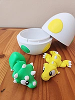 Dino Egg with flexi Triceratops and T-Rex
