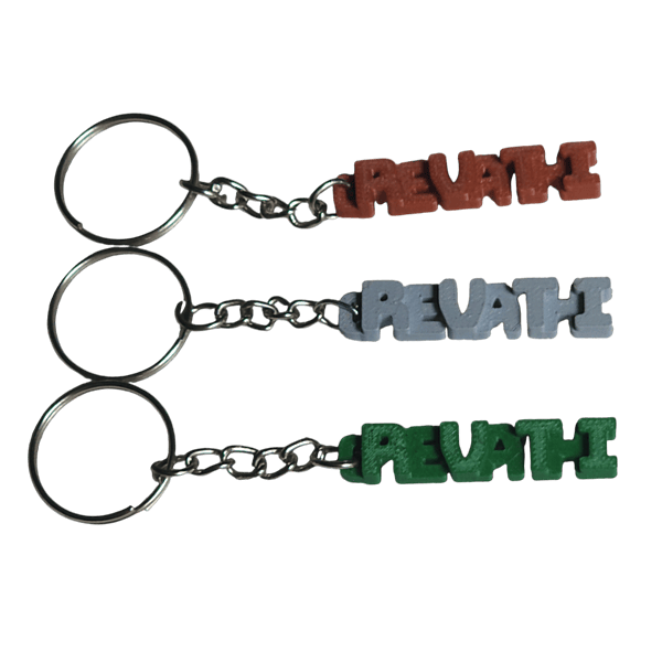 Personalized 3D Printed Name Keychain - Block Letter Style