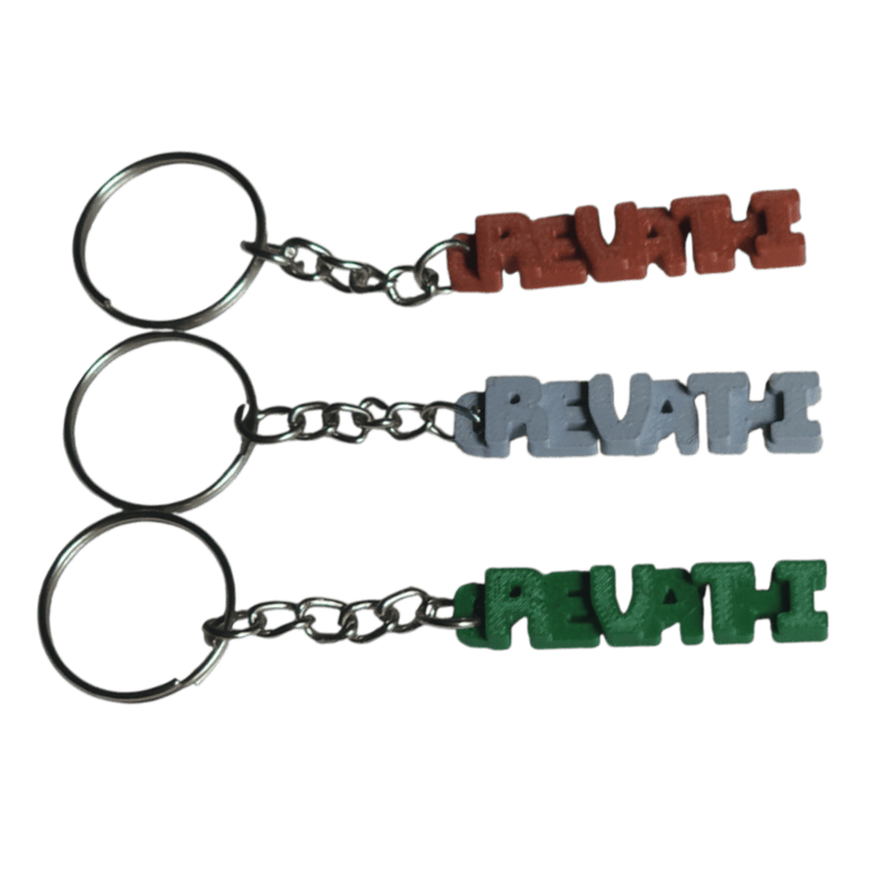 Personalized 3D Printed Name Keychain - Block Letter Style