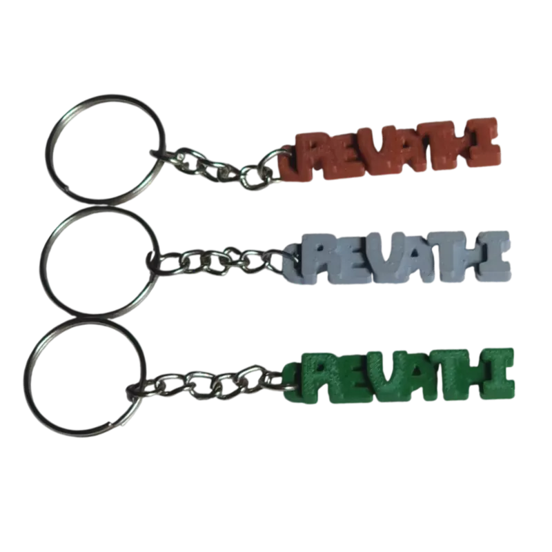 Personalized 3D Printed Name Keychain - Block Letter Style